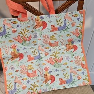 T.J.Maxx Coral and Aqua Mermaid Tote
